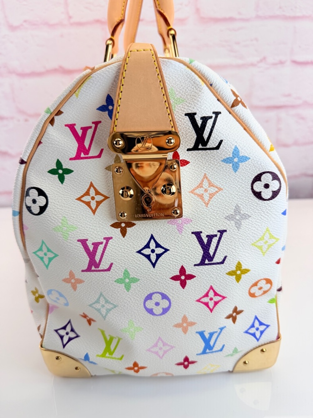 Louis Vuitton Multicolor Murakami Monogram White Canvas Keepall 2003 45 - Picture 8 of 16